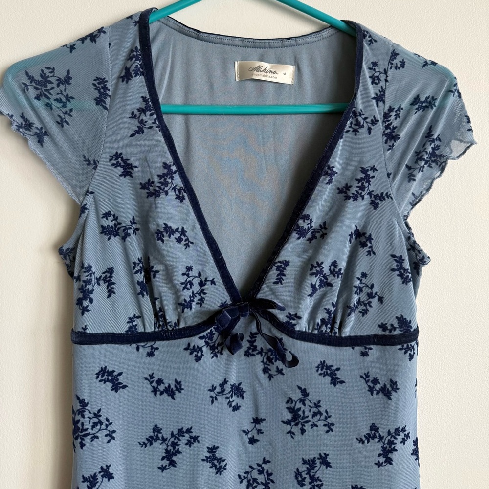 Mahina Light Blue Spring Dress Size Small - Picture 3 of 3
